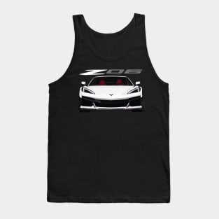 C8 Arctic White Z06 c8r graphic car line art Tank Top